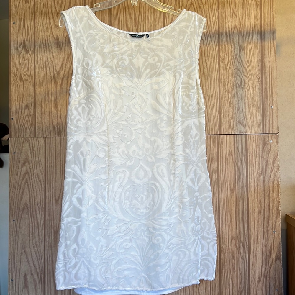 Ivory Velvet Marciano Dress with Detachable Slip